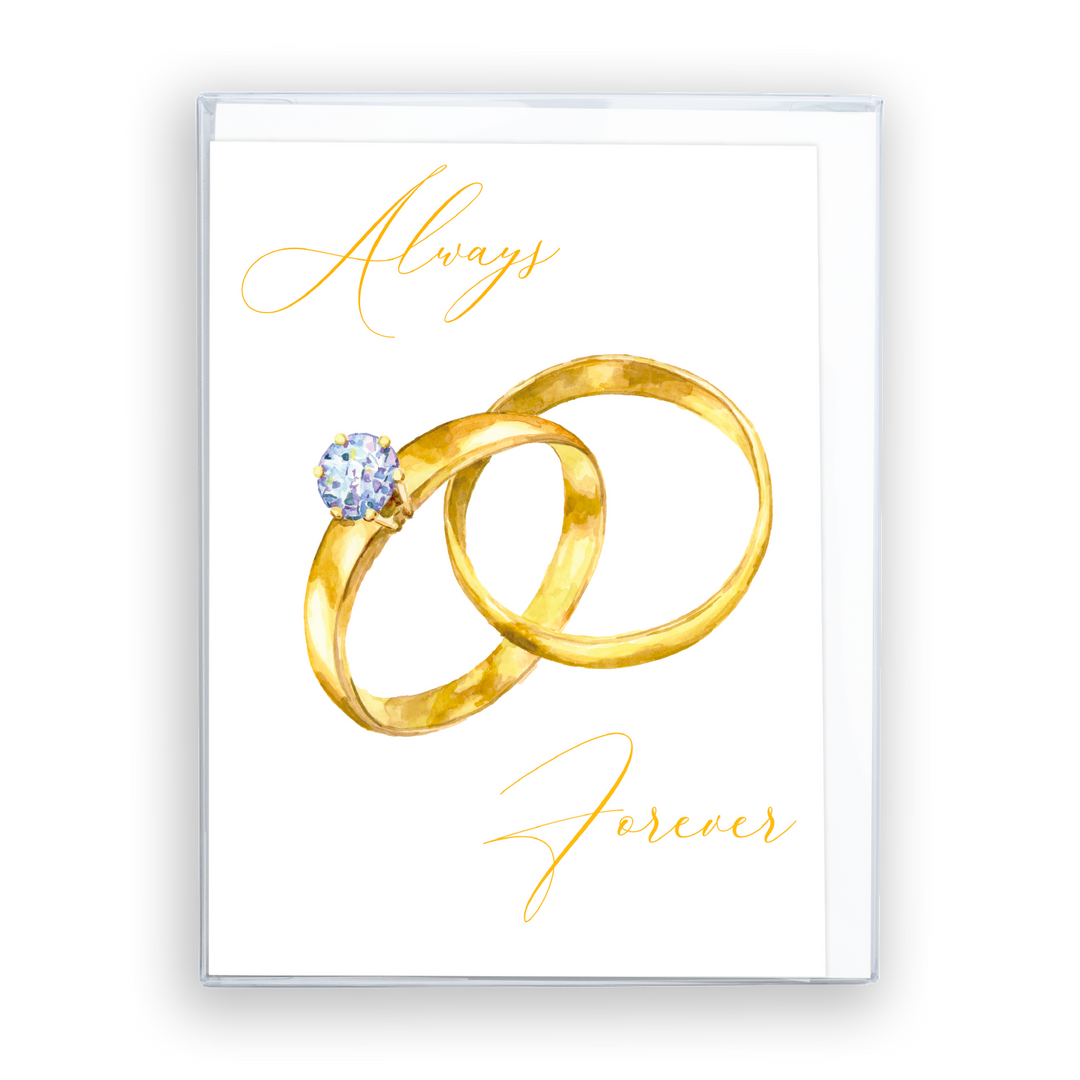 Wedding Rings Always &amp; Forever Greeting Card