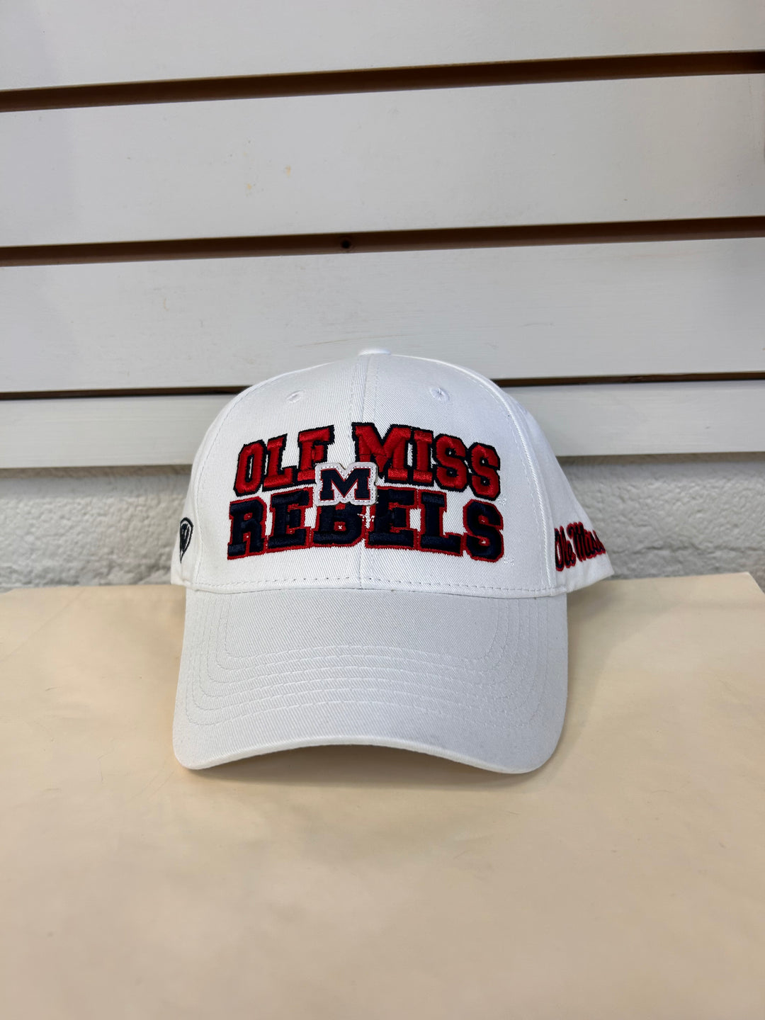 Ole Miss Rebels White Ball Cap