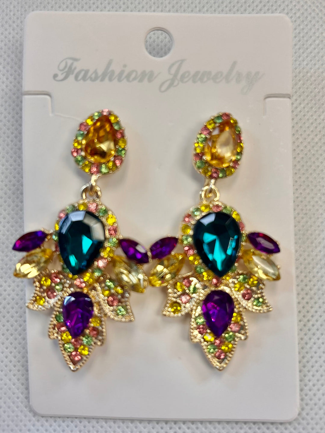 Mardi Gras Jeweled Earrings