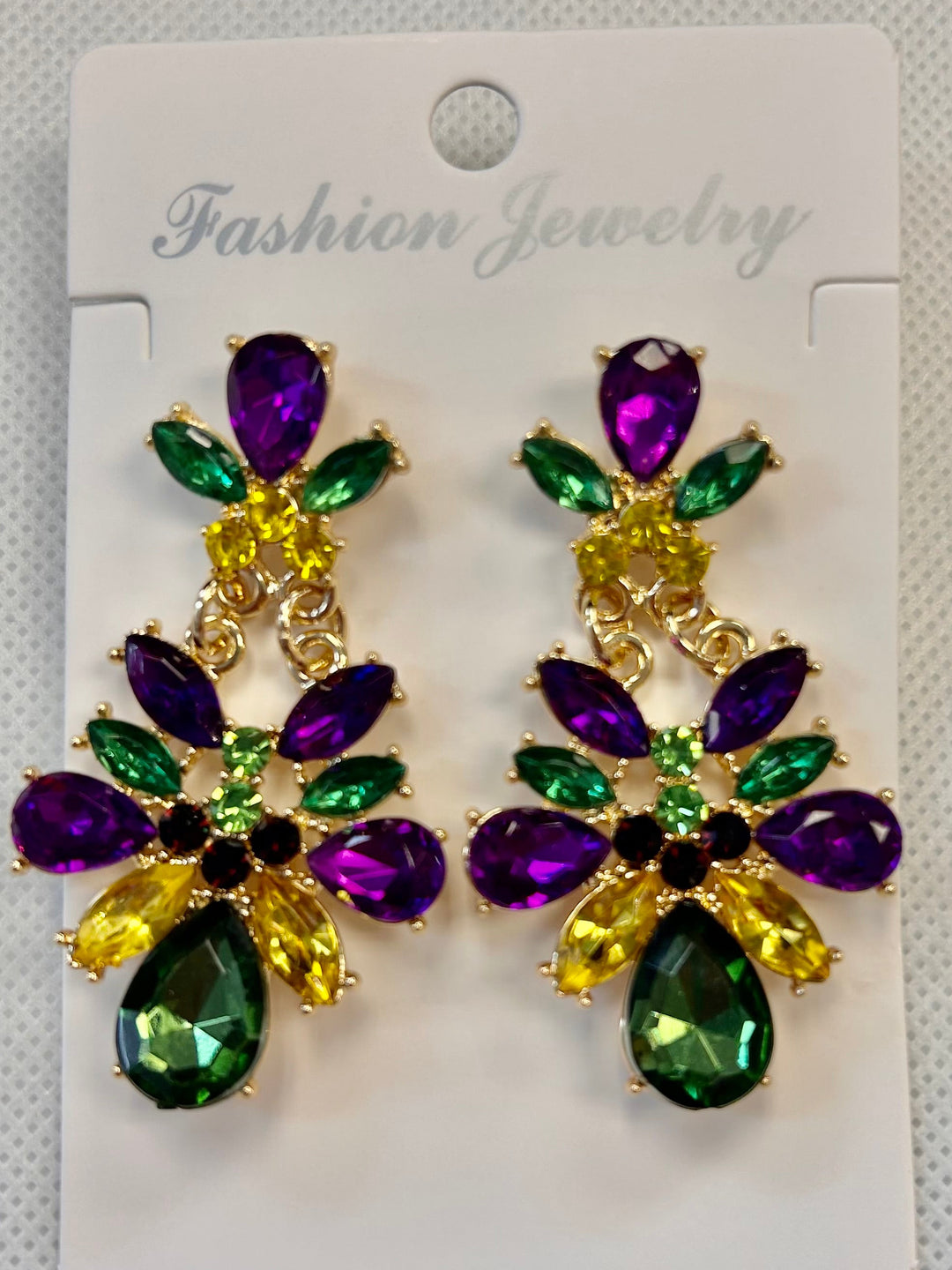 Mardi Gras Jeweled Earrings