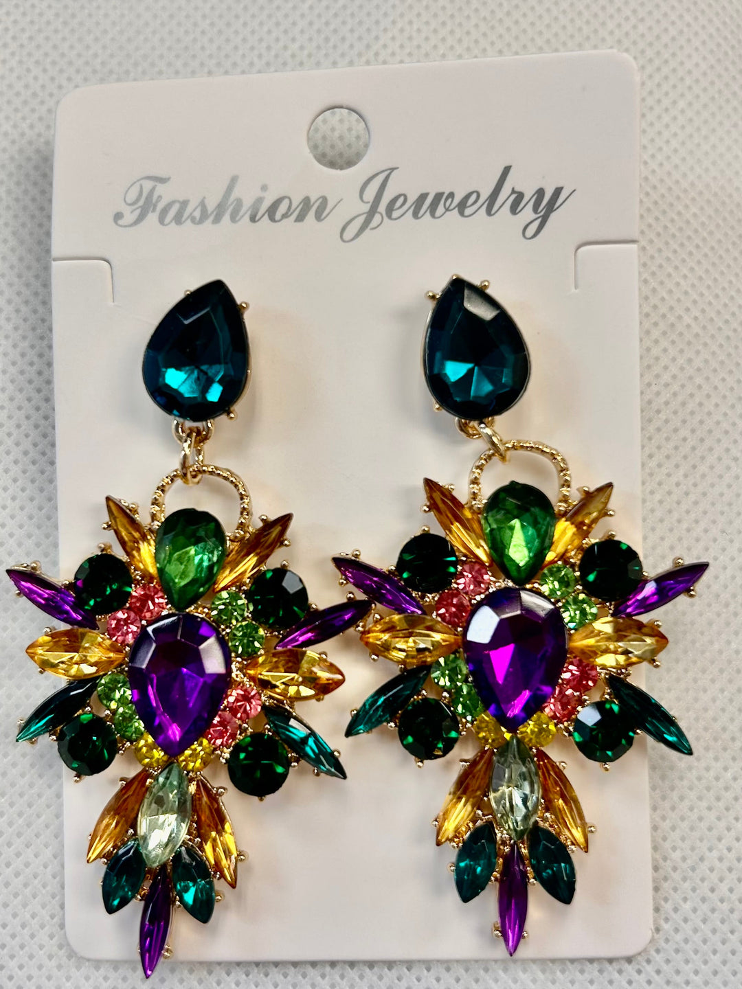 Mardi Gras Jeweled Earrings