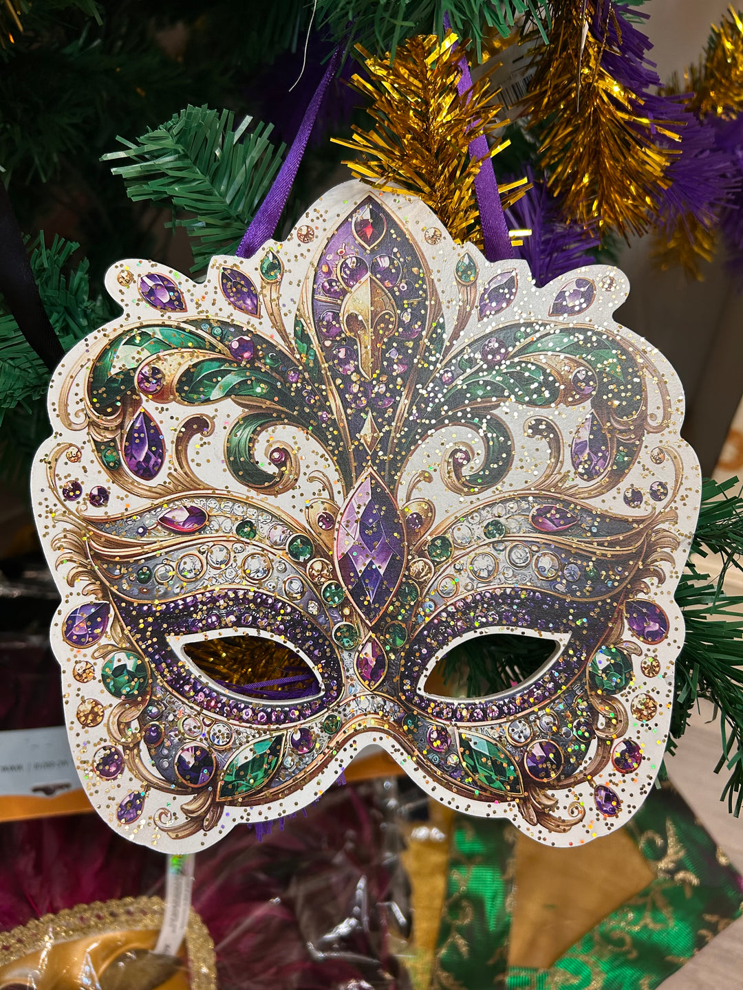 Jeweled Mask w/Fleur de Lis Magnet/Ornament