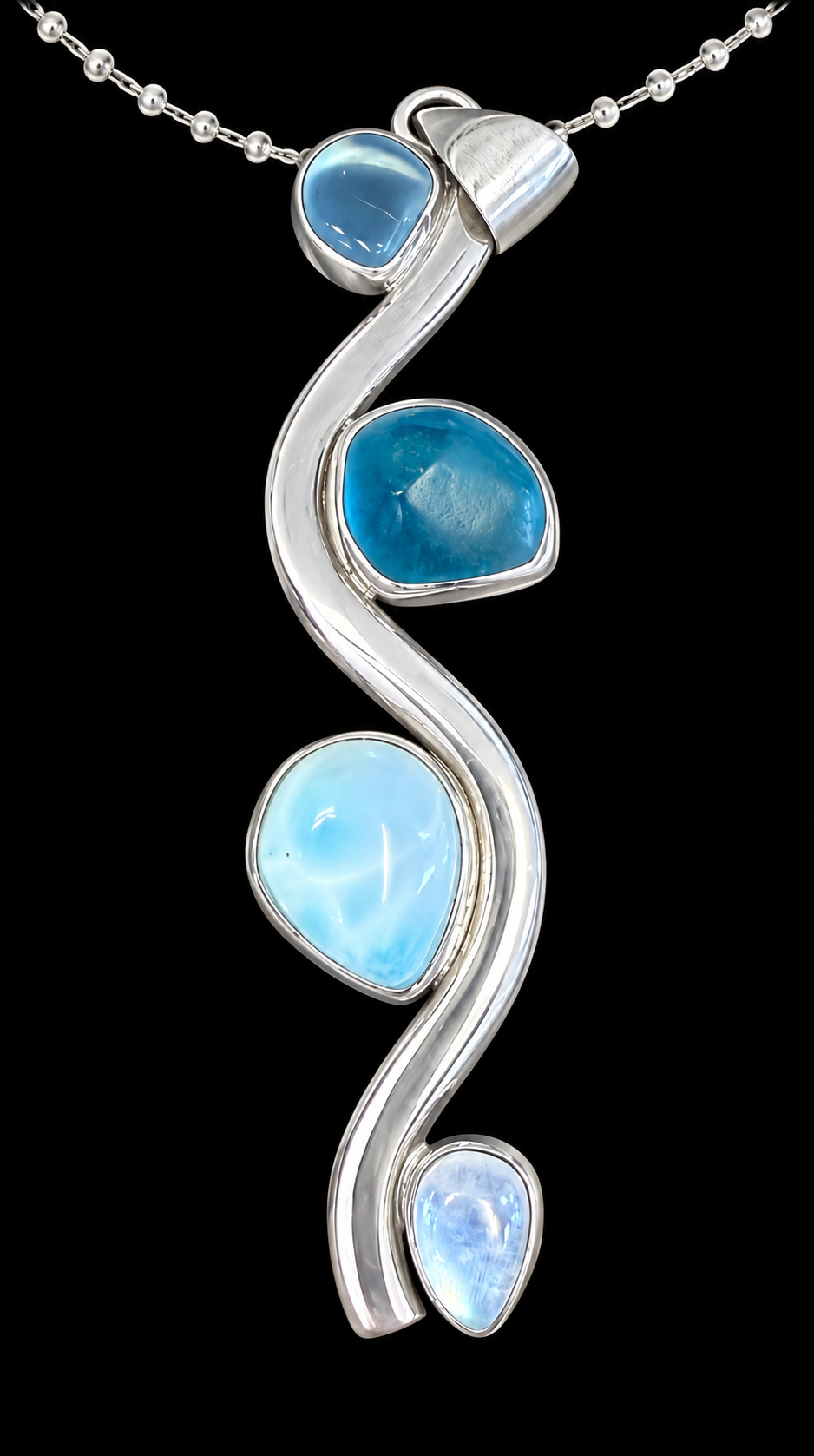 Sterling Silver 4-Stone Pendant