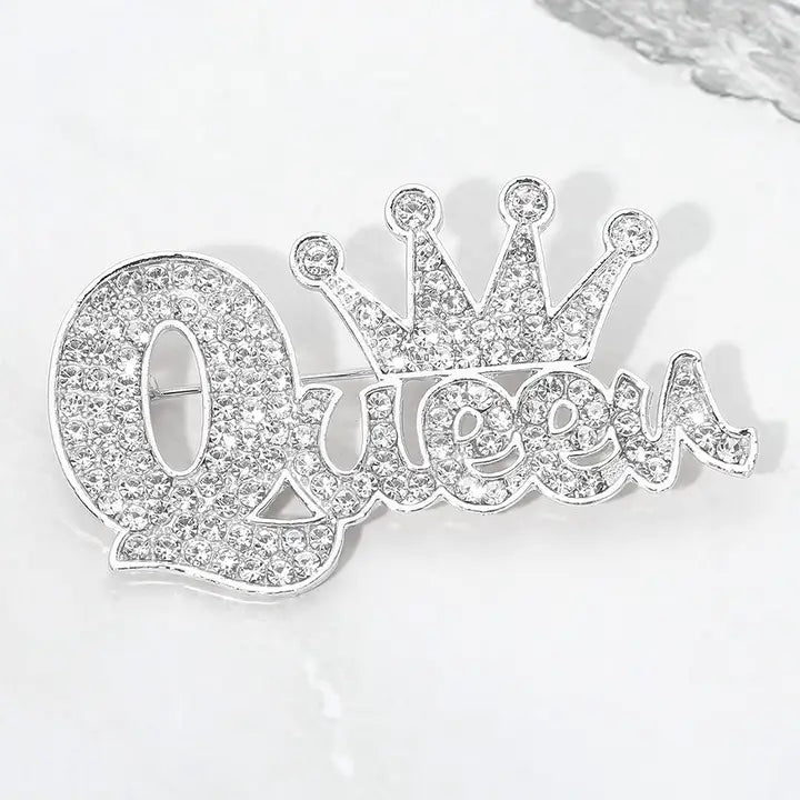 Rhinestone Crown Queen Pin