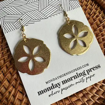 Gold Sanddollar Earring