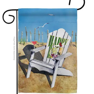 Beachside Happy Hour Garden Flag