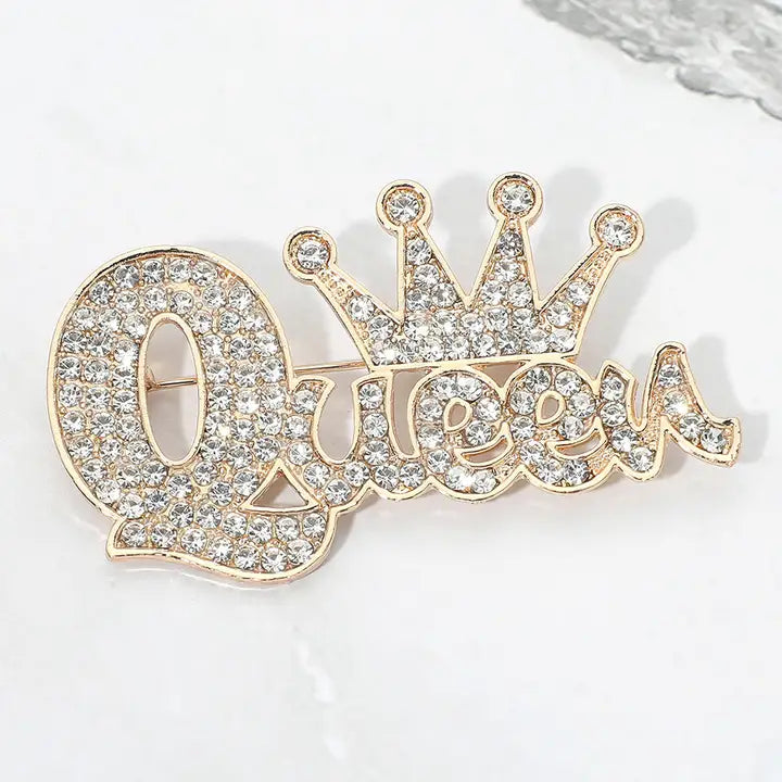 Rhinestone Crown Queen Pin