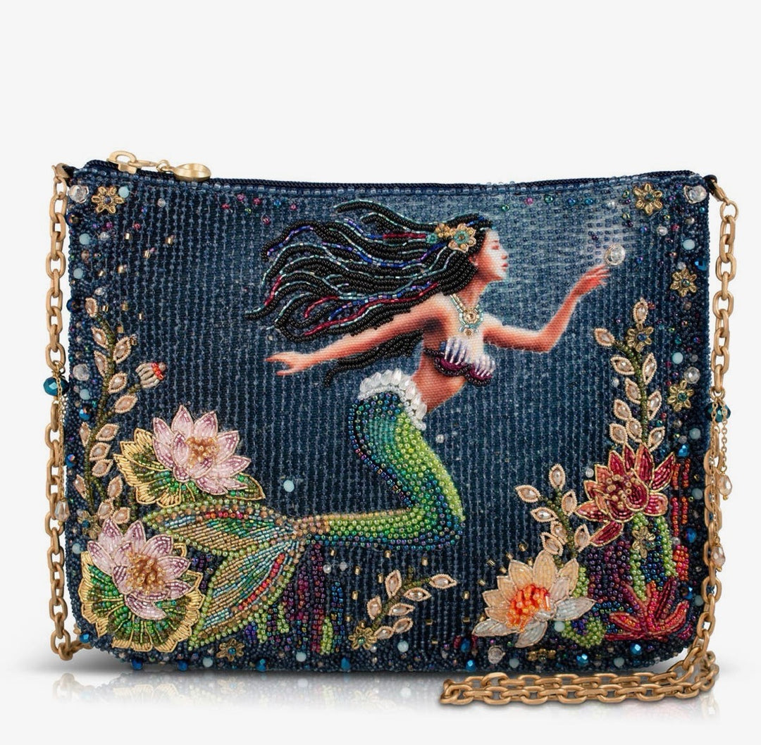 Mermaid Magic Beaded Underwater Scene Crossbody