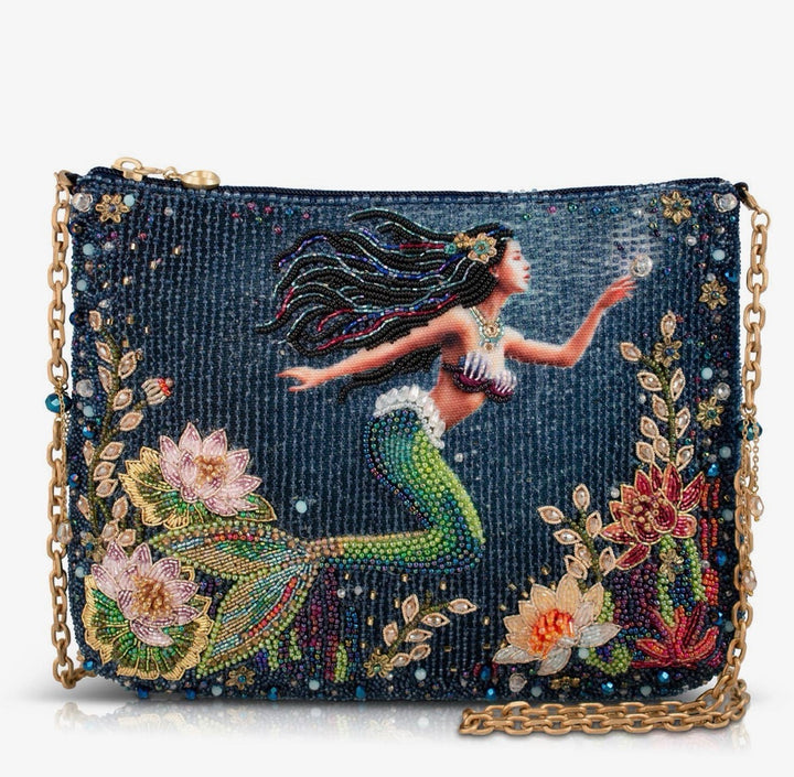 Mermaid Magic Beaded Underwater Scene Crossbody