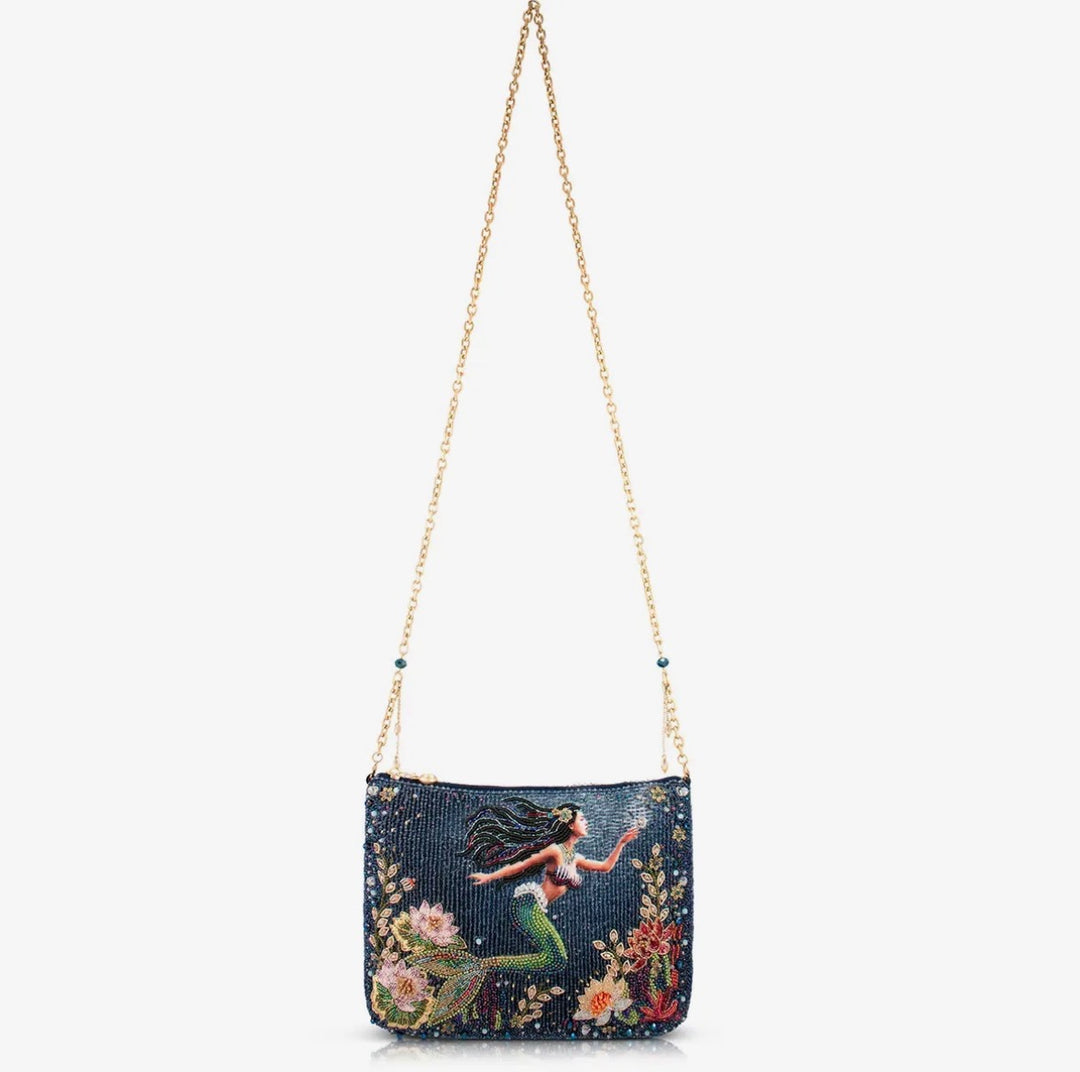 Mermaid Magic Beaded Underwater Scene Crossbody