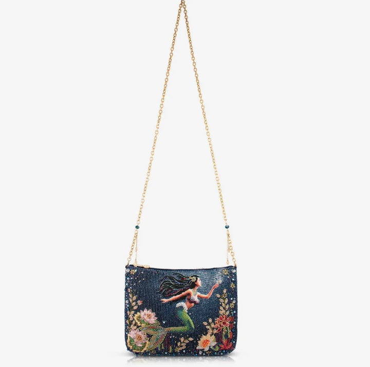 Mermaid Magic Beaded Underwater Scene Crossbody