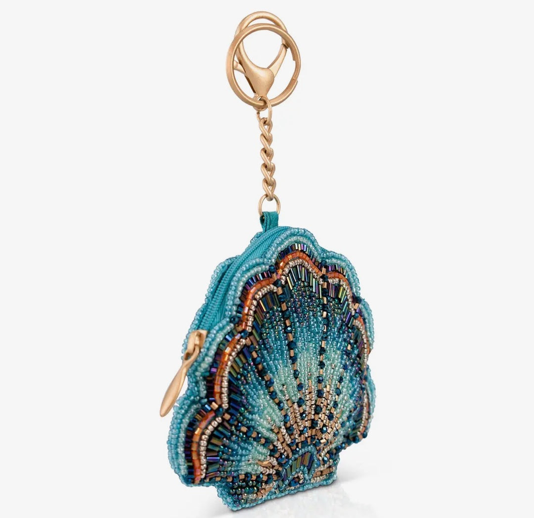 Blue Cove Sea Shell Beaded Coin Purse