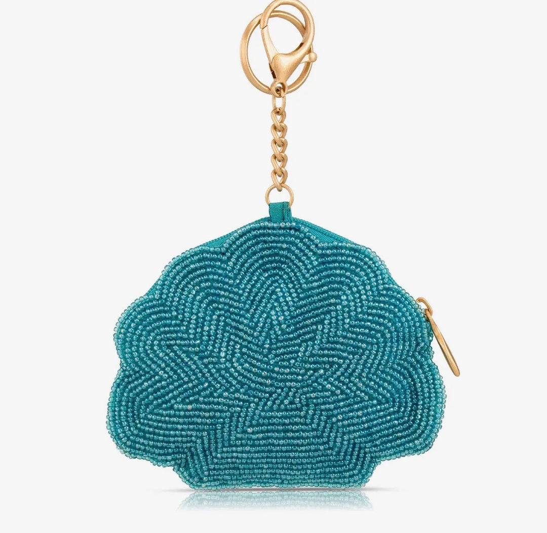 Blue Cove Sea Shell Beaded Coin Purse