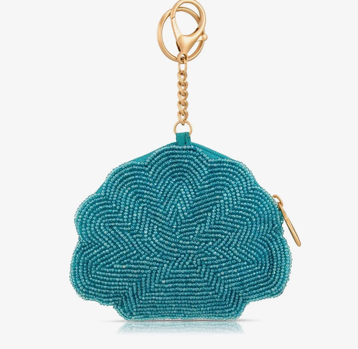 Blue Cove Sea Shell Beaded Coin Purse