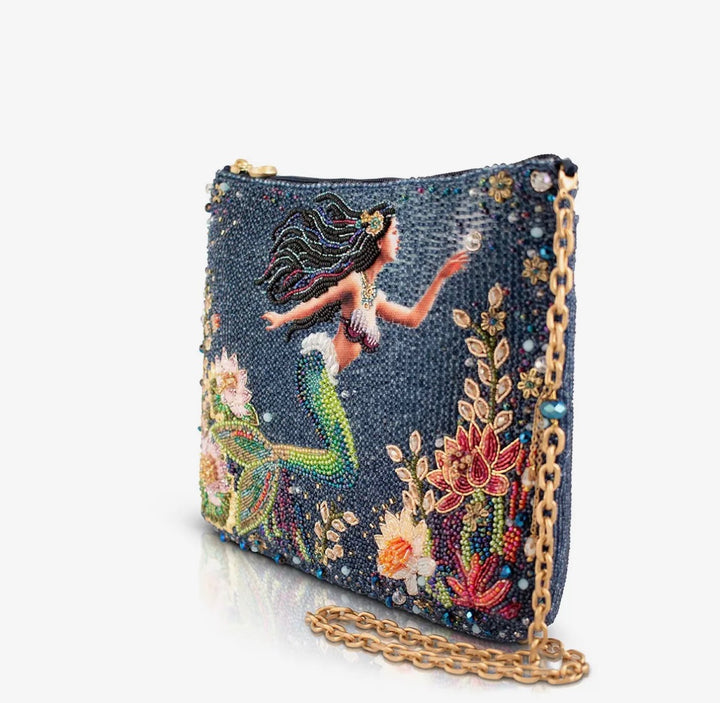 Mermaid Magic Beaded Underwater Scene Crossbody