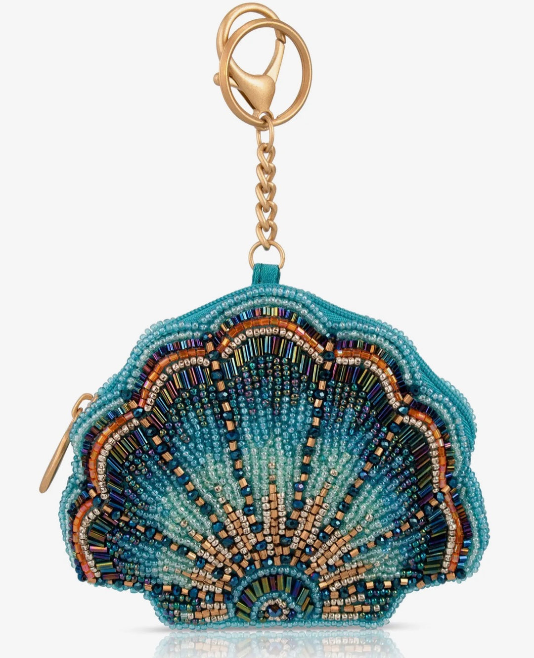 Blue Cove Sea Shell Beaded Coin Purse