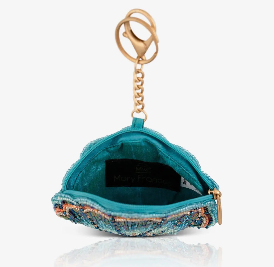 Blue Cove Sea Shell Beaded Coin Purse