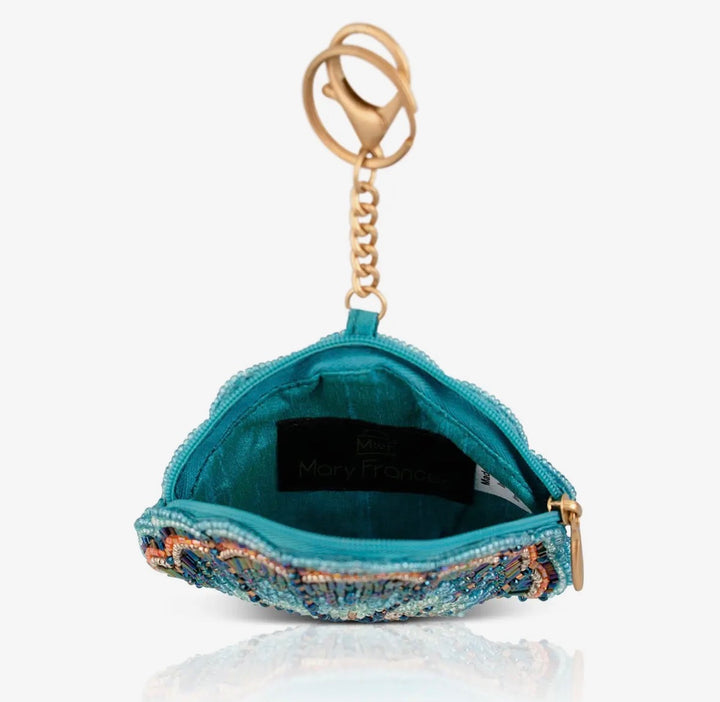 Blue Cove Sea Shell Beaded Coin Purse