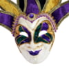 Full Face Jester Mask, Purple, Gold, and Green