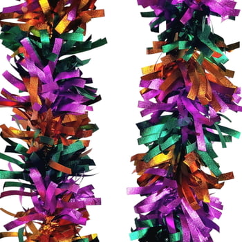 Glossy Mardi Gras Garland, Purple, 9 ft