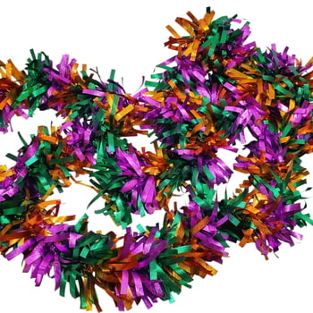 Glossy Mardi Gras Garland, Purple, 9 ft