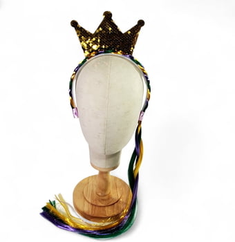 Crown Headband with Hair Extensions, Purple