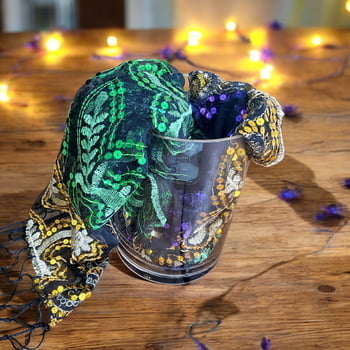 Mardi Gras Sequin Scarf / Table Runner, Purple, Green, Gold