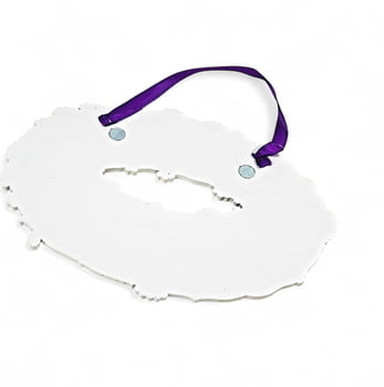 King Cake Ornament, Purple Green Gold, 8 Inch