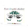 Green Jeweled Face Art, Emerald and Iridescent