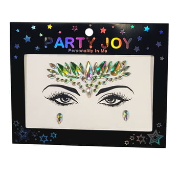 Green Diamond Face Art, Iridescent Green