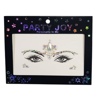 Glow in the Dark Princess Face Art, Silver Multicolor
