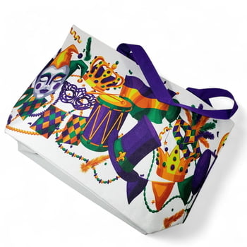 Mardi Gras Party Tote Bag, White
