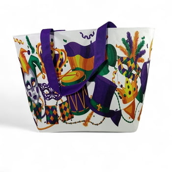Mardi Gras Party Tote Bag, White